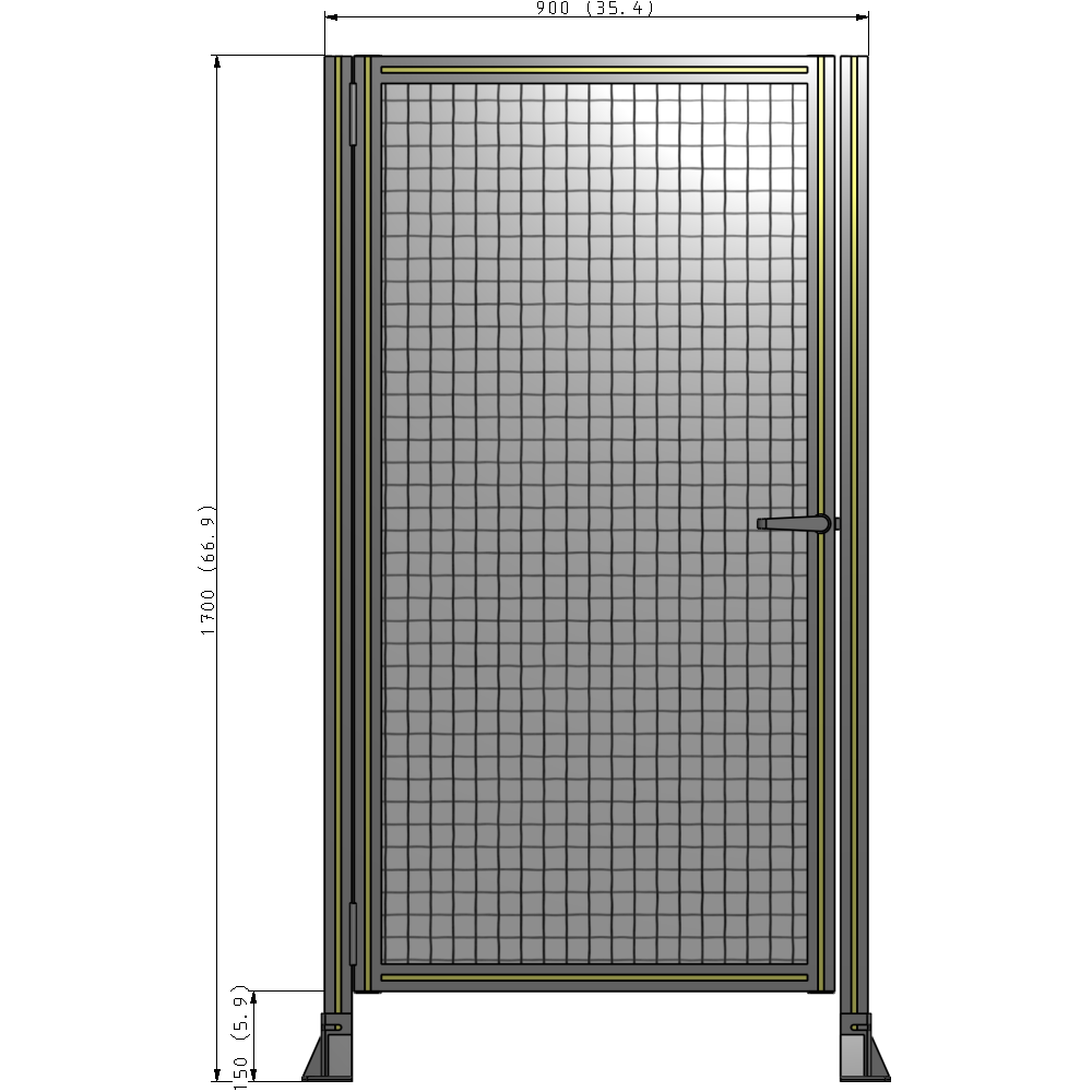 G5-1700-0900-0150-EYMTA DOOR-ROBUST FRAME, HANDLE/INTERNAL EGRESS ON RIGHT 1700MM X 900MM 1" MESH, AS A KIT