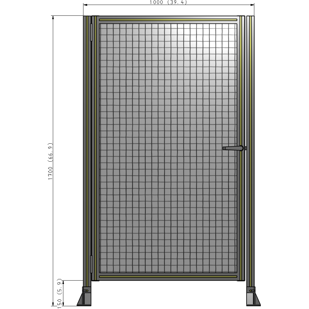 G5-1700-1000-0150-EYMTK DOOR-ROBUST FRAME, HANDLE/INTERNAL EGRESS ON RIGHT 1700MM X 1000MM 1" MESH, AS A KIT