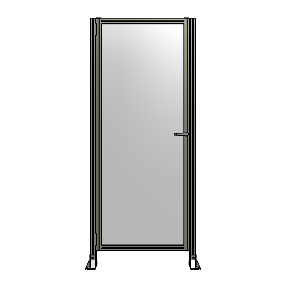 G5-2135-0900-0150-EYPTA DOOR-ROBUST FRAME, HANDLE/INTERNAL EGRESS ON RIGHT 2135MM X 900MM 1/4" POLYCARBONATE, ASSEMBLED