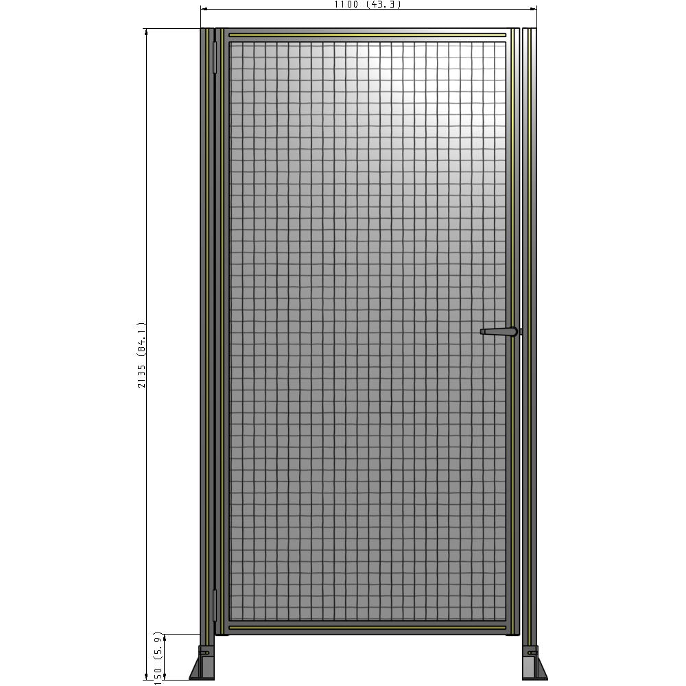 G5-2135-1100-0150-EYMTA DOOR-ROBUST FRAME, HANDLE/INTERNAL EGRESS ON RIGHT 2135MM X 1100MM 1" MESH, FULLY ASSEMBLED