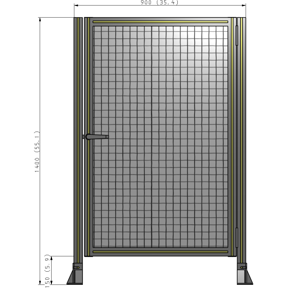 G6-1400-0900-0150-EYMTK DOOR-ROBUST FRAME, HANDLE/INTERNAL EGRESS ON LEFT 1400MM X 900MM 1" MESH, AS A KIT
