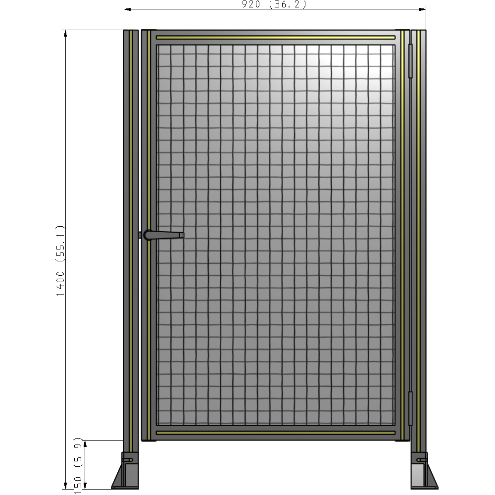 G6-1400-0920-0150-EYMTA DOOR-ROBUST FRAME, HANDLE/INTERNAL EGRESS ON LEFT 1400MM X 920MM 1" MESH, FULLY ASSEMBLED
