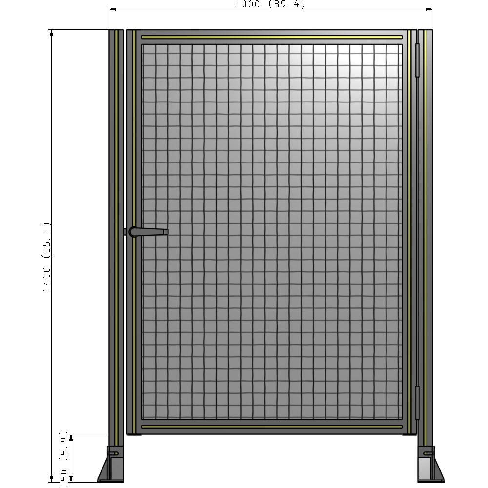G6-1400-1000-0150-EYMTA DOOR-ROBUST FRAME, HANDLE/INTERNAL EGRESS ON LEFT 1400MM X 1000MM 1" MESH, FULLY ASSEMBLED