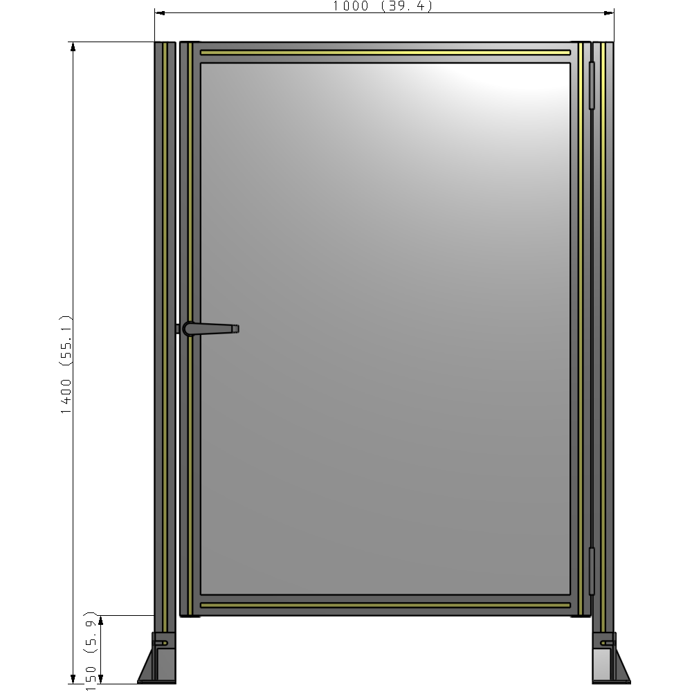 G6-1400-1000-0150-EYPTK DOOR-ROBUST FRAME, HANDLE/INTERNAL EGRESS ON LEFT 1400MM X 1000MM 1/4" POLYCARBONATE, AS A KIT