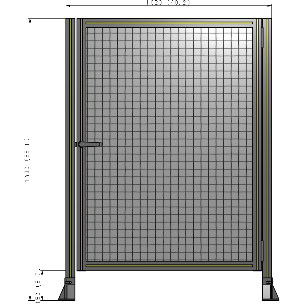 G6-1400-1020-0150-EYMTA DOOR-ROBUST FRAME, HANDLE/INTERNAL EGRESS ON LEFT 1400MM X 1020MM 1" MESH, FULLY ASSEMBLED