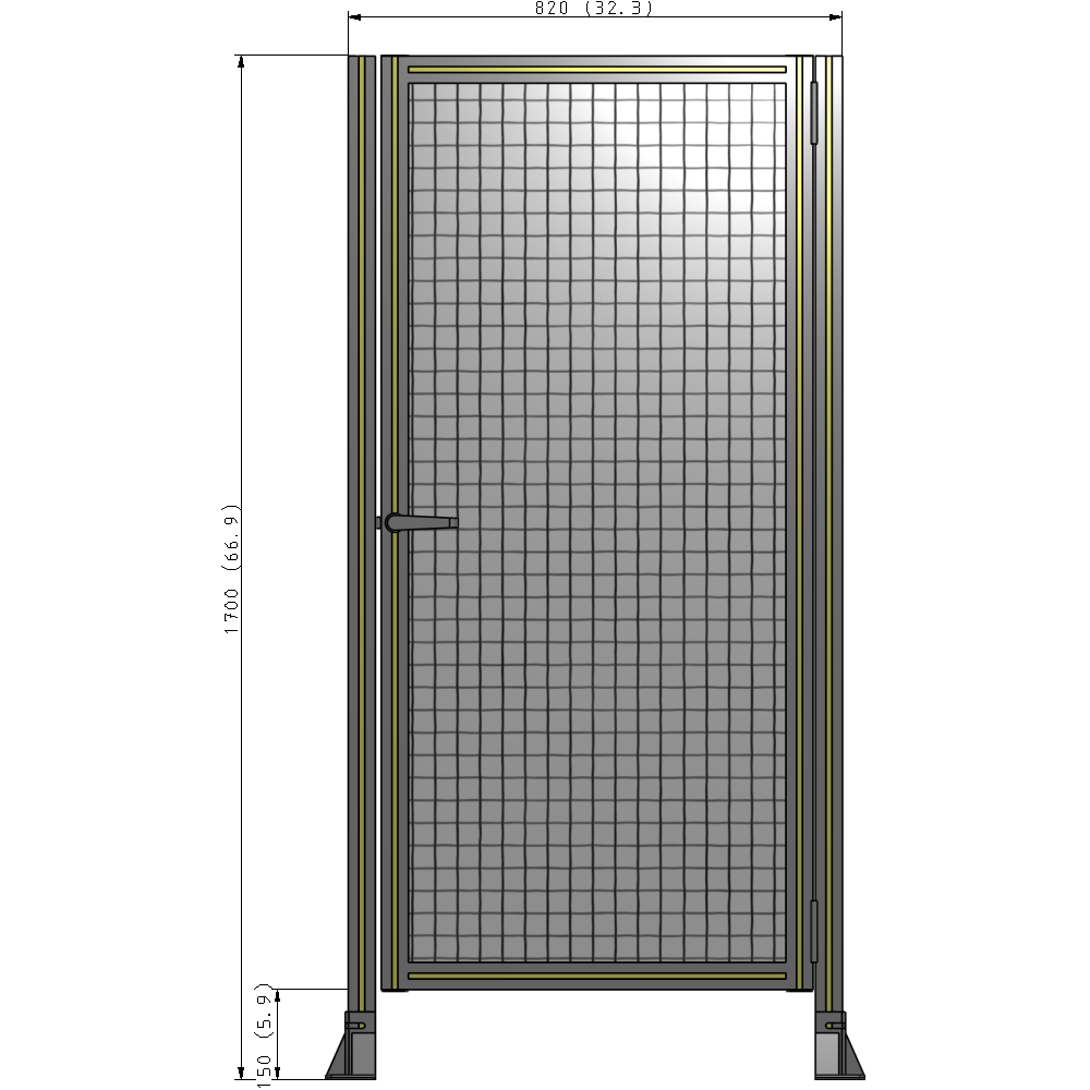G6-1700-0820-0150-EYMTA DOOR-ROBUST FRAME, HANDLE/INTERNAL EGRESS ON LEFT 1700MM X 820MM 1" MESH, AS A KIT