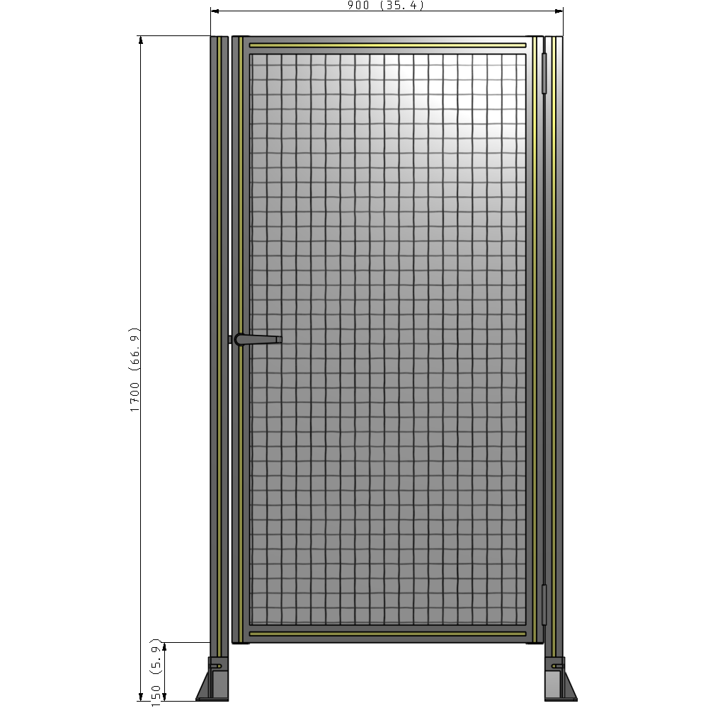 G6-1700-0900-0150-EYMTA DOOR-ROBUST FRAME, HANDLE/INTERNAL EGRESS ON LEFT 1700MM X 900MM 1" MESH, AS A KIT