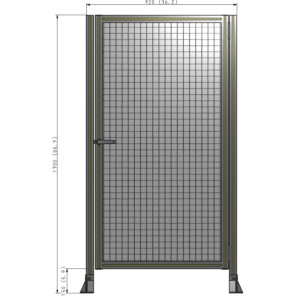 G6-1700-0920-0150-EYMTK DOOR-ROBUST FRAME, HANDLE/INTERNAL EGRESS ON LEFT 1700MM X 920MM 1" MESH, AS A KIT
