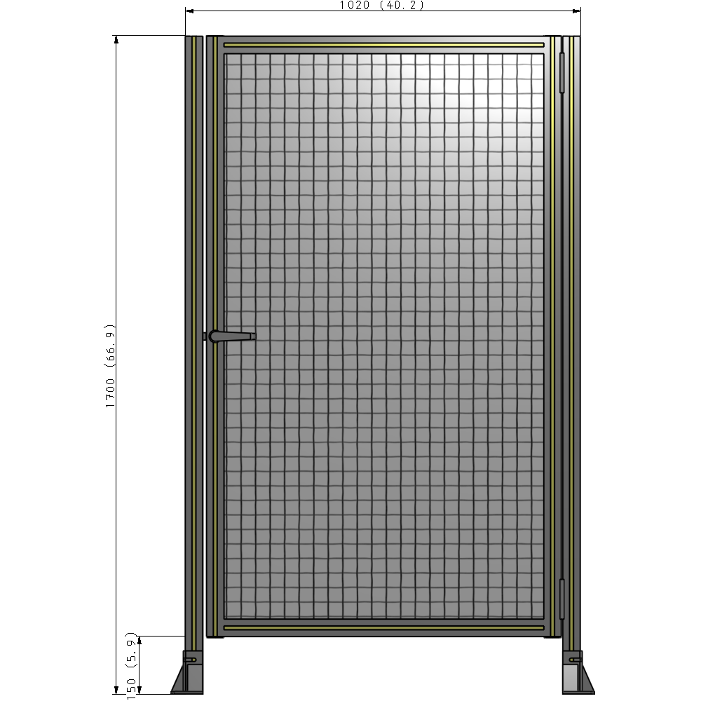 G6-1700-1020-0150-EYMTK DOOR-ROBUST FRAME, HANDLE/INTERNAL EGRESS ON LEFT 1700MM X 1020MM 1" MESH, AS A KIT