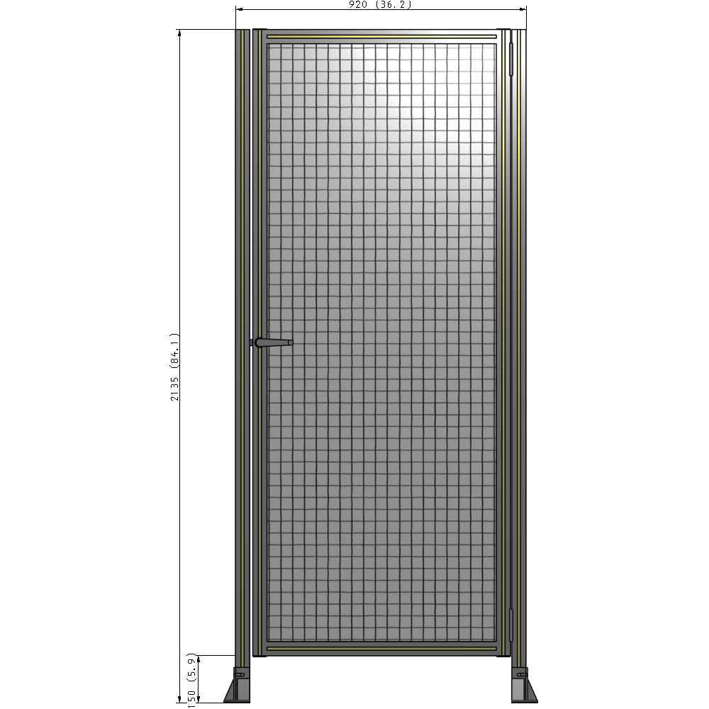 G6-2135-0920-0150-EYMTA DOOR-ROBUST FRAME, HANDLE/INTERNAL EGRESS ON LEFT 2135MM X 920MM 1" MESH, FULLY ASSEMBLED