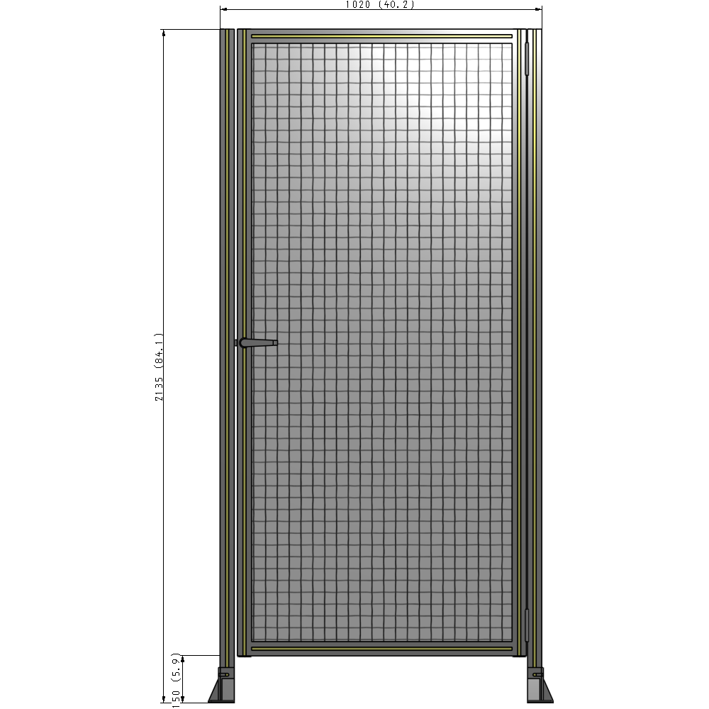 G6-2135-1020-0150-EYMTA DOOR-ROBUST FRAME, HANDLE/INTERNAL EGRESS ON LEFT 2135MM X 1020MM 1" MESH, FULLY ASSEMBLED