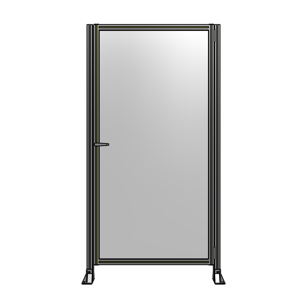 G6-2135-1100-0150-EYPTA DOOR-ROBUST FRAME, HANDLE/INTERNAL EGRESS ON LEFT 2135MM X 1100MM 1/4" POLYCARBONATE, ASSEMBLED