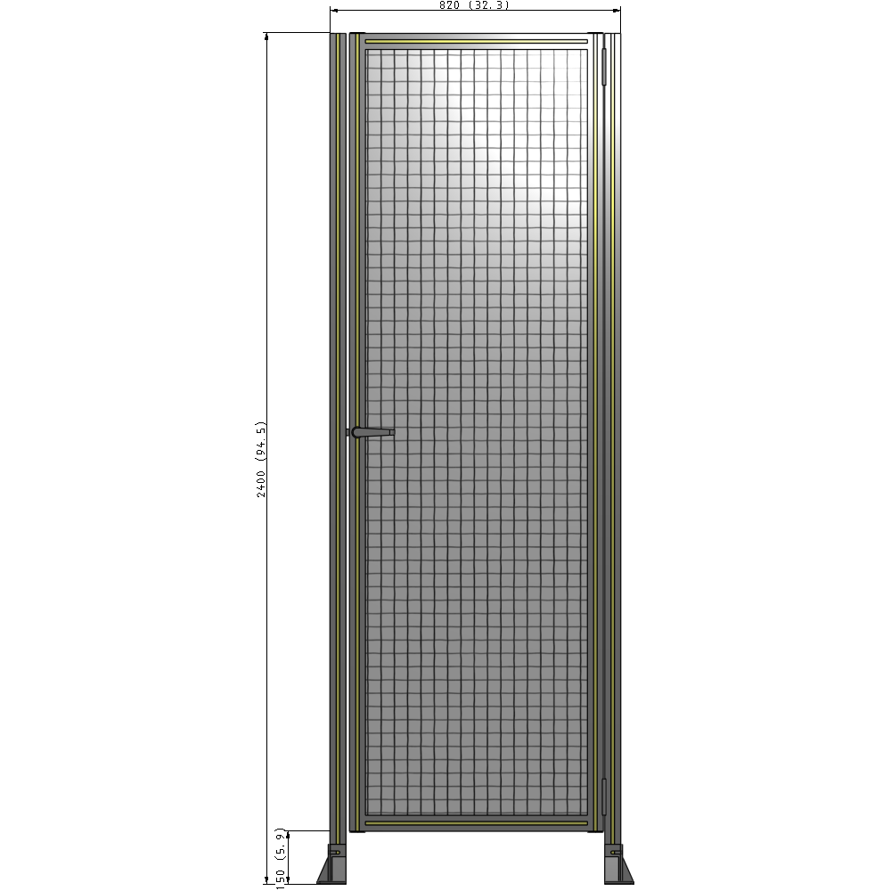 G6-2400-0820-0150-EYMTK DOOR-ROBUST FRAME, HANDLE/INTERNAL EGRESS ON LEFT 2135MM X 820MM 1" MESH, AS A KIT