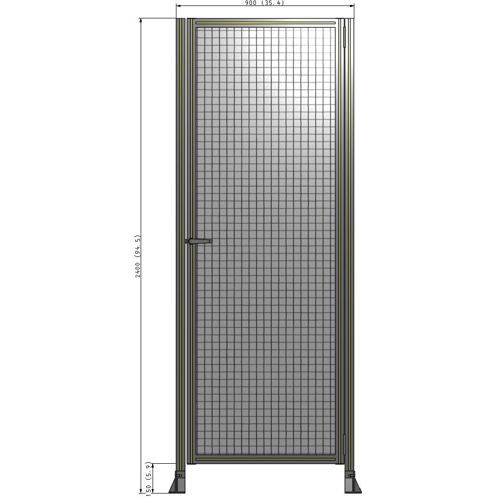 G6-2400-0900-0150-EYMTK DOOR-ROBUST FRAME, HANDLE/INTERNAL EGRESS ON LEFT 2135MM X 900MM 1" MESH, AS A KIT