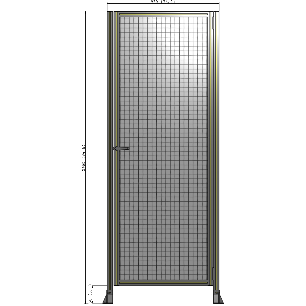 G6-2400-0920-0150-EYMTA DOOR-ROBUST FRAME, HANDLE/INTERNAL EGRESS ON LEFT 2135MM X 920MM 1" MESH, FULLY ASSEMBLED