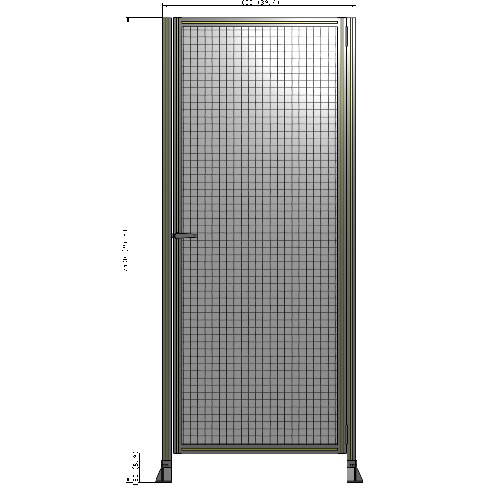 G6-2400-1000-0150-EYMTA DOOR-ROBUST FRAME, HANDLE/INTERNAL EGRESS ON LEFT 2135MM X 1000MM 1" MESH, FULLY ASSEMBLED