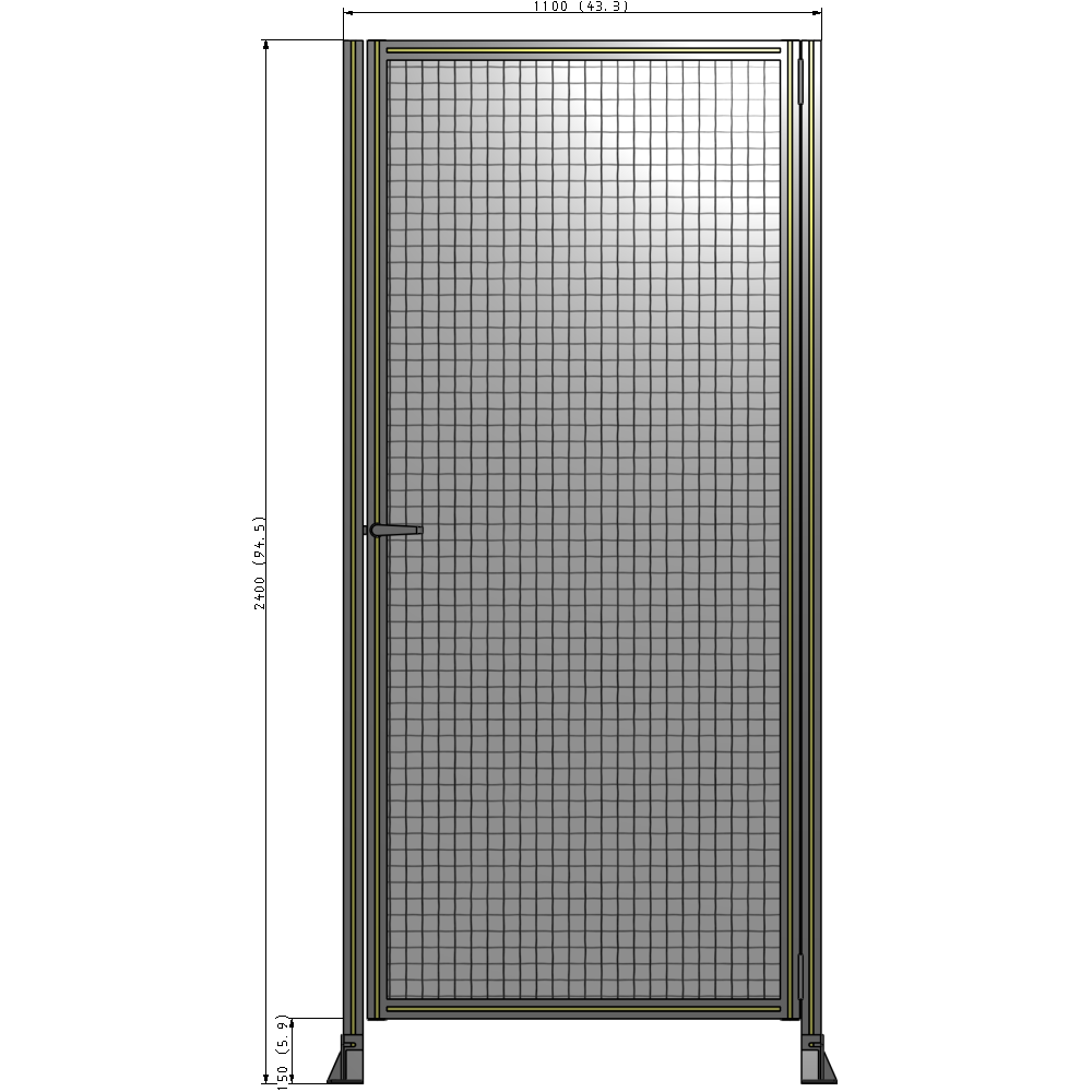 G6-2400-1100-0150-EYMTK DOOR-ROBUST FRAME, HANDLE/INTERNAL EGRESS ON LEFT 2135MM X 1100MM 1" MESH, AS A KIT