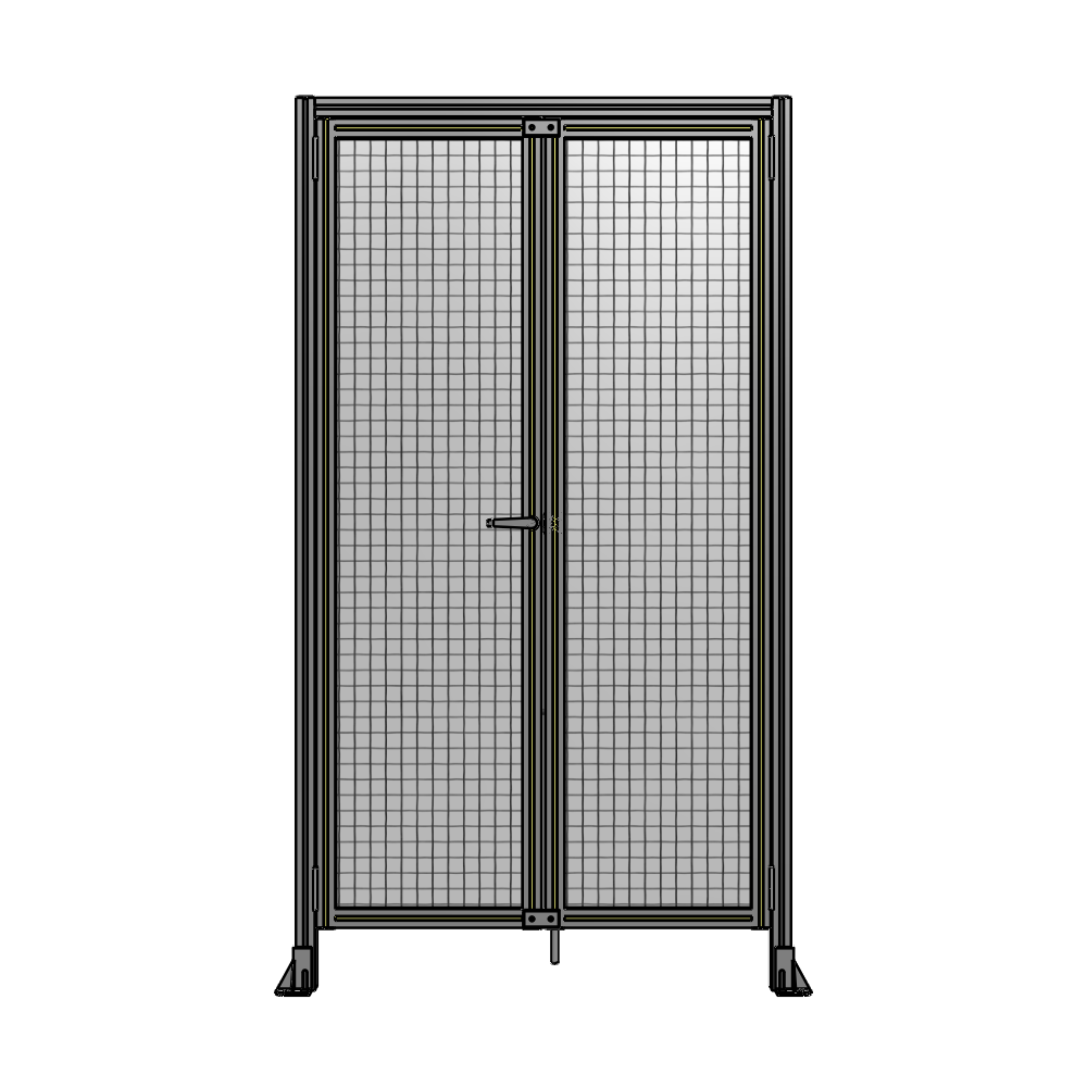J1-2135-1200-0150-TYMTA SINGLE PANEL, DOUBLE DOOR WITH HEADER-HANDLE ON LEFT 2135MM X 1200MM  1" MESH, ASSEMBLED