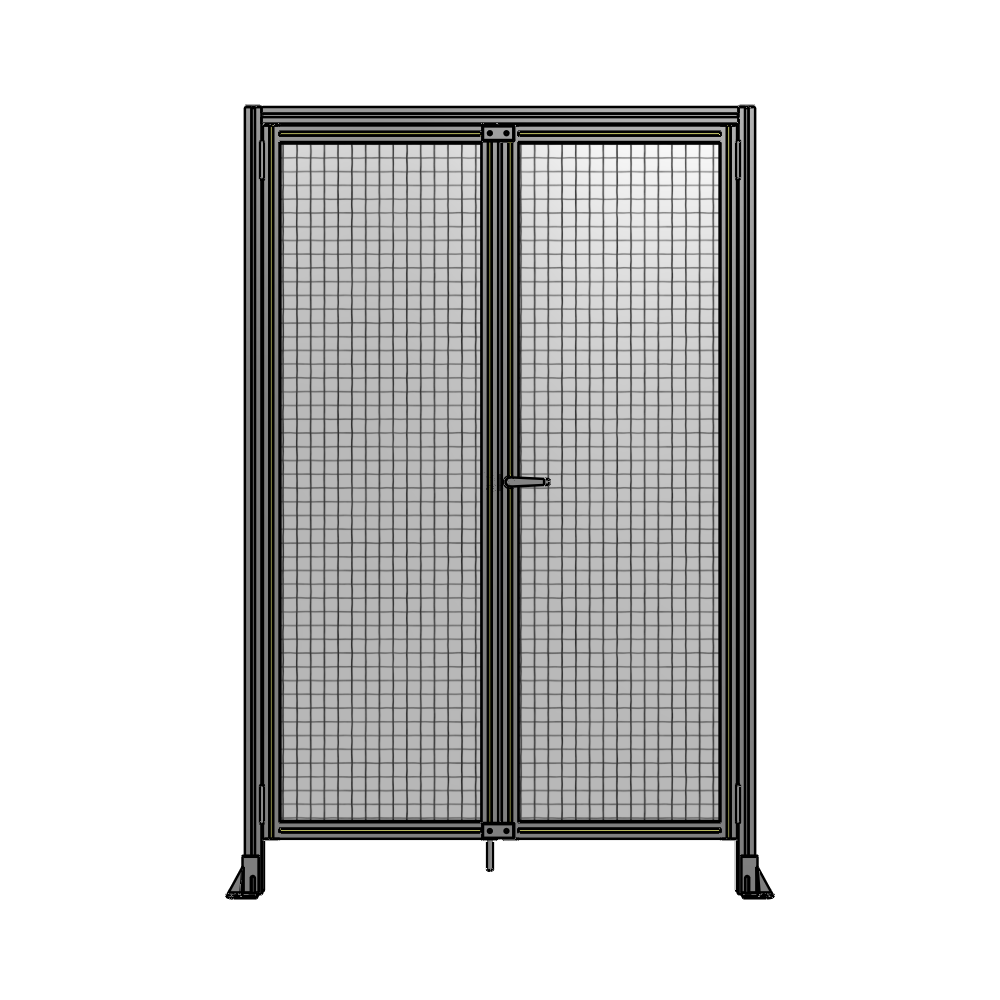 J1-2135-1400-0150-UYMTA SINGLE PANEL, DOUBLE DOOR WITH HEADER-HANDLE ON RIGHT 2135MM X 1400MM  1" MESH, ASSEMBLED
