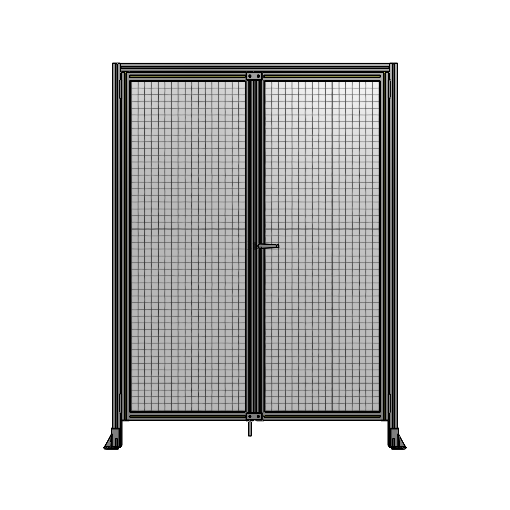 J1-2135-1600-0150-UYMTK SINGLE PANEL, DOUBLE DOOR WITH HEADER-HANDLE ON RIGHT 2135MM X 1600MM  1" MESH, AS A KIT