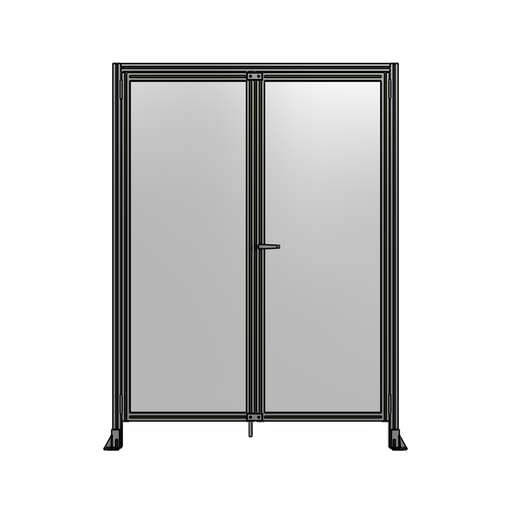 J1-2135-1600-0150-UYPTK SINGLE PANEL, DOUBLE DOOR WITH HEADER-HANDLE ON RIGHT 2135MM X 1600MM  1/4" POLYCARBONATE, AS A KIT