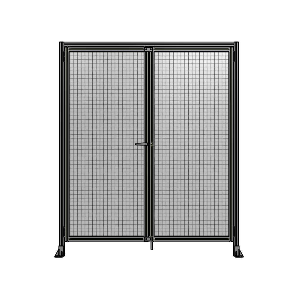 J1-2135-1800-0150-TYMTK SINGLE PANEL, DOUBLE DOOR WITH HEADER-HANDLE ON LEFT 2135MM X 1800MM  1" MESH, AS A KIT