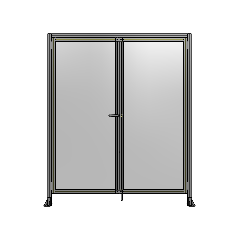 J1-2135-1800-0150-TYPTK SINGLE PANEL, DOUBLE DOOR WITH HEADER-HANDLE ON LEFT 2135MM X 1800MM  1/4" POLYCARBONATE, AS A KIT