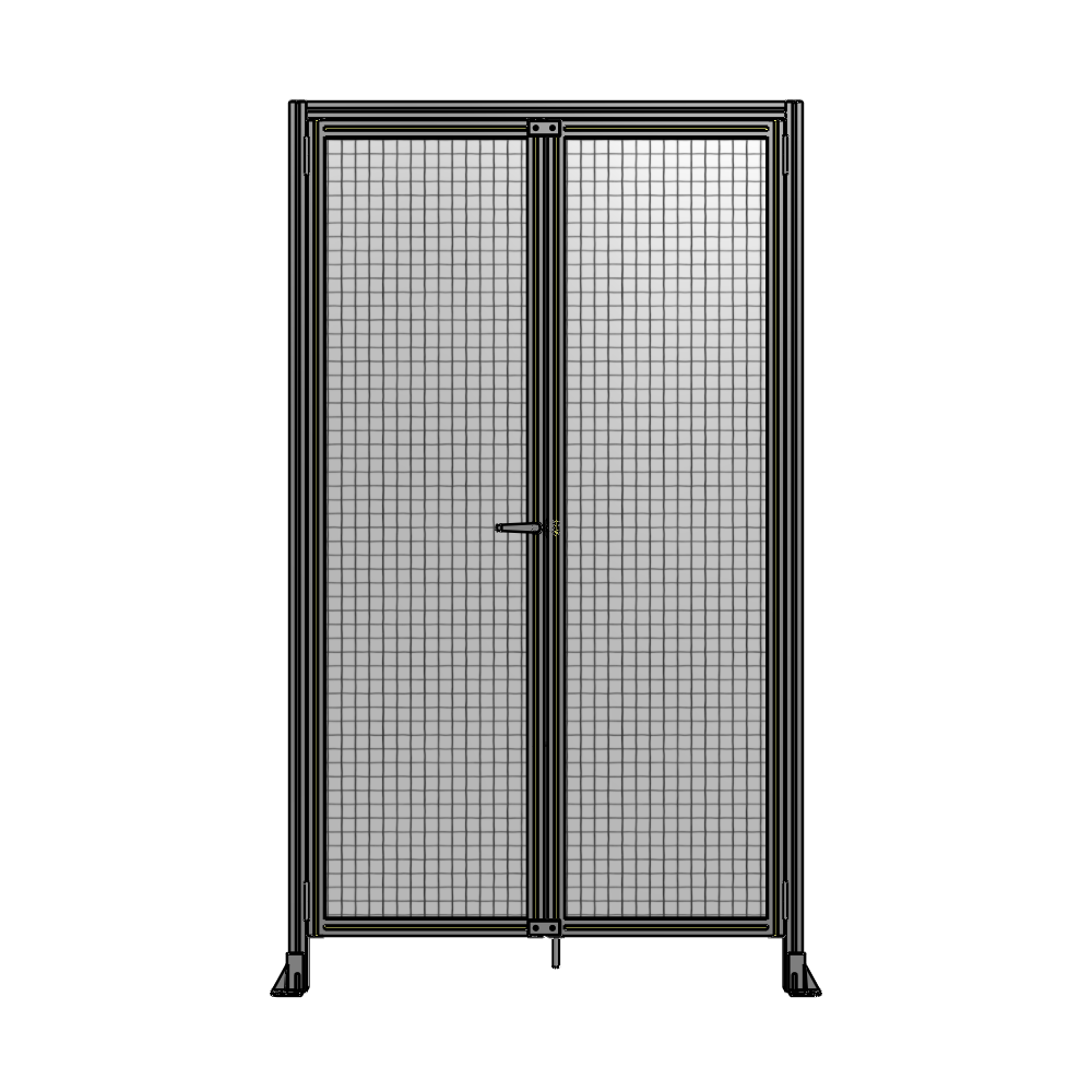 J1-2400-1400-0150-TYMTA SINGLE PANEL, DOUBLE DOOR WITH HEADER-HANDLE ON LEFT 2400MM X 1400MM  1" MESH, ASSEMBLED