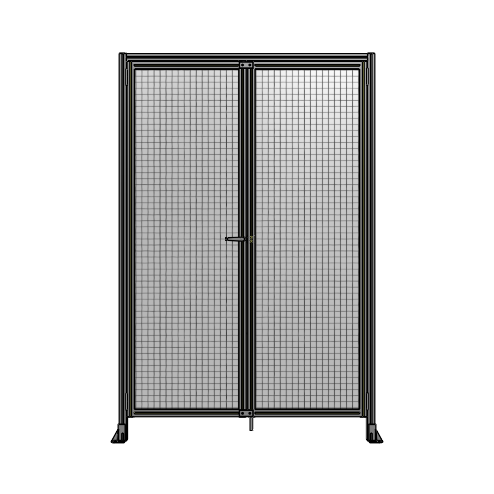 J1-2400-1600-0150-TYMTA SINGLE PANEL, DOUBLE DOOR WITH HEADER-HANDLE ON LEFT 2400MM X 1600MM  1" MESH, ASSEMBLED