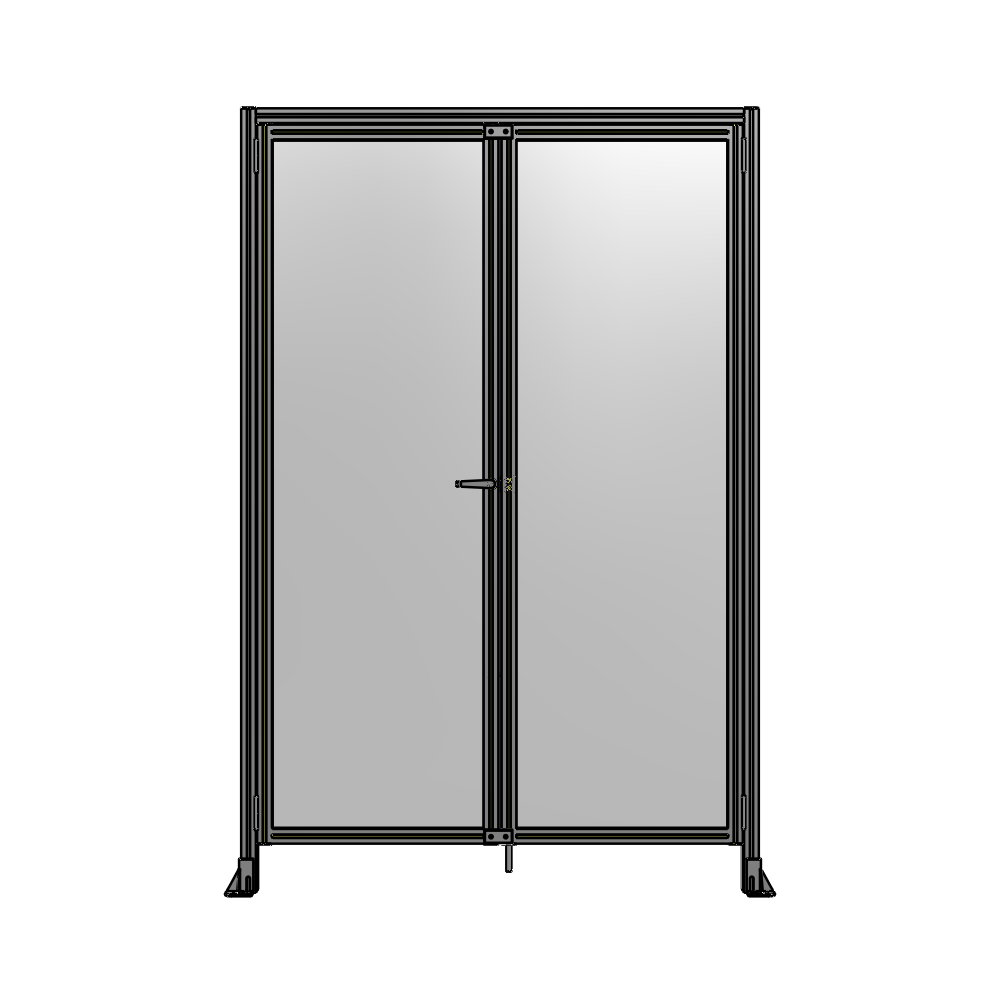 J1-2400-1600-0150-TYPTK SINGLE PANEL, DOUBLE DOOR WITH HEADER-HANDLE ON LEFT 2400MM X 1600MM  1/4" POLYCARBONATE, AS A KIT