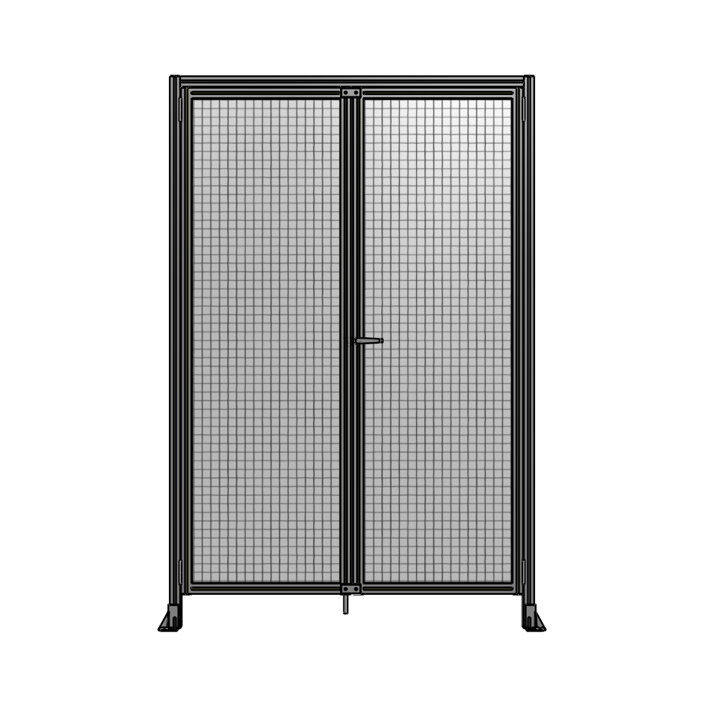 J1-2400-1600-0150-UYMTK SINGLE PANEL, DOUBLE DOOR WITH HEADER-HANDLE ON RIGHT 2400MM X 1600MM  1" MESH, AS A KIT