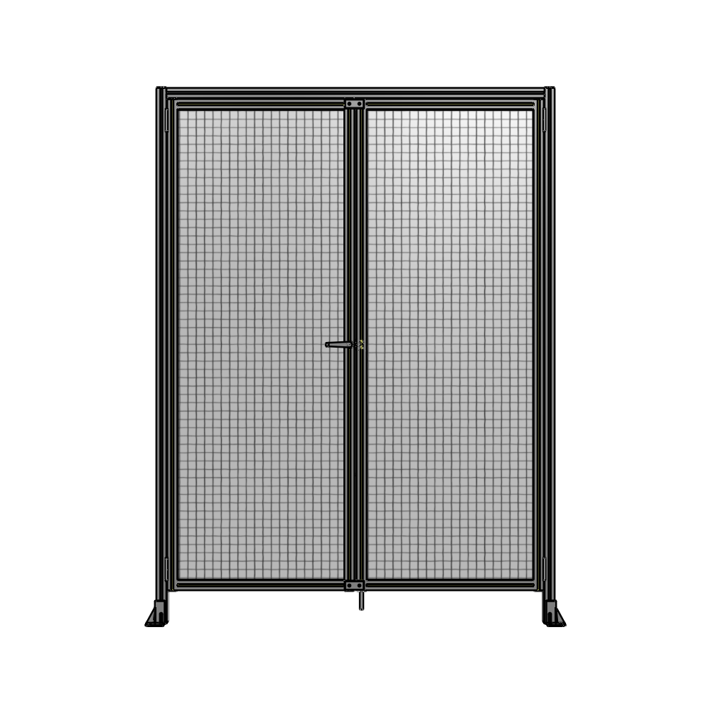 J1-2400-1800-0150-TYMTK SINGLE PANEL, DOUBLE DOOR WITH HEADER-HANDLE ON LEFT 2400MM X 1800MM  1" MESH, AS A KIT