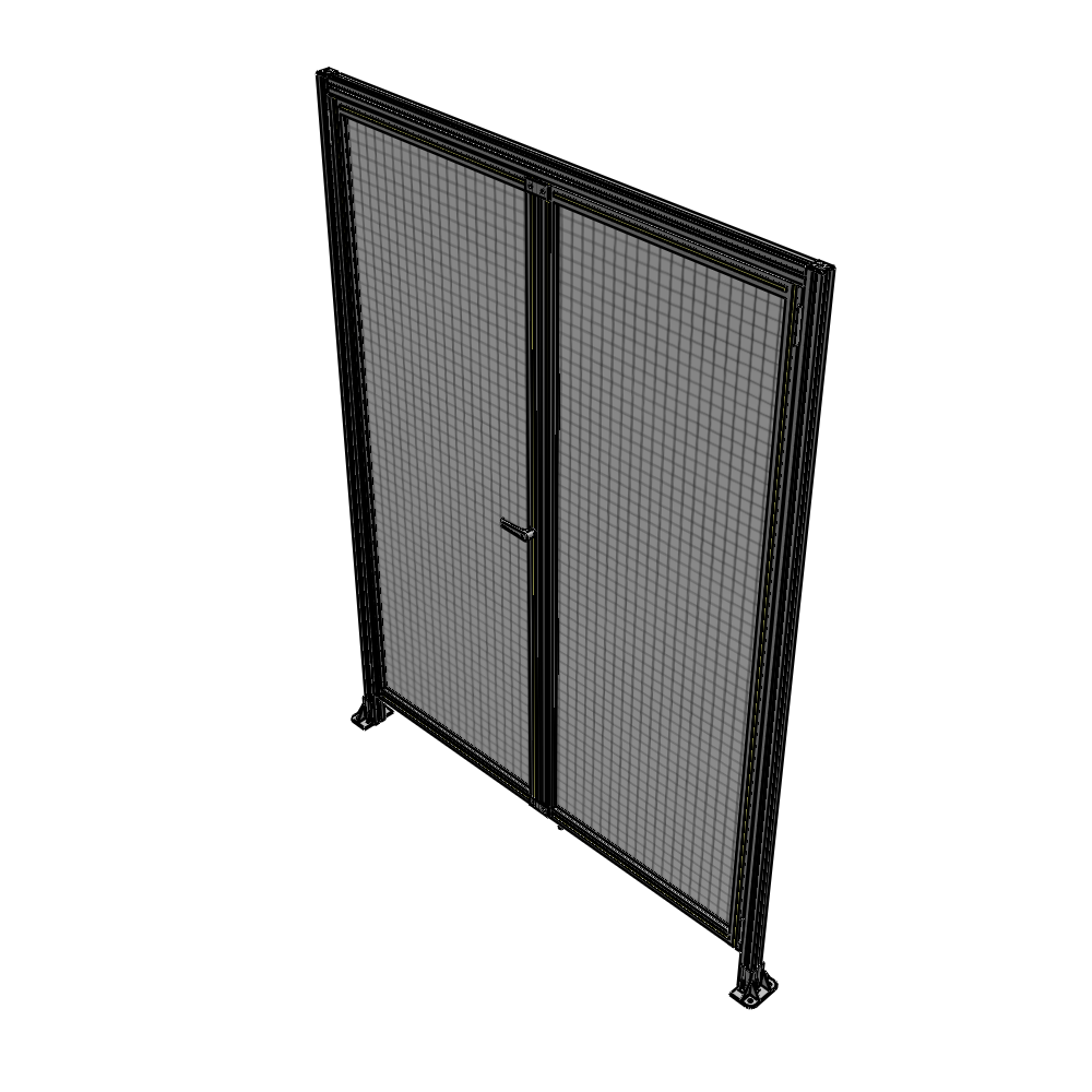 J1-2400-1800-0150-TYMTK SINGLE PANEL, DOUBLE DOOR WITH HEADER-HANDLE ON LEFT 2400MM X 1800MM  1" MESH, AS A KIT
