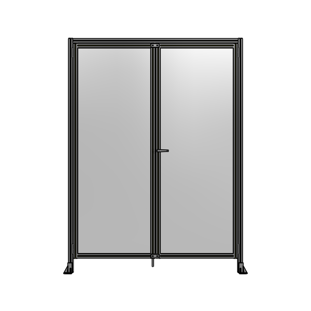 J1-2400-1800-0150-UYPTK SINGLE PANEL, DOUBLE DOOR WITH HEADER-HANDLE ON RIGHT 2400MM X 1800MM  1/4" POLYCARBONATE, AS A KIT