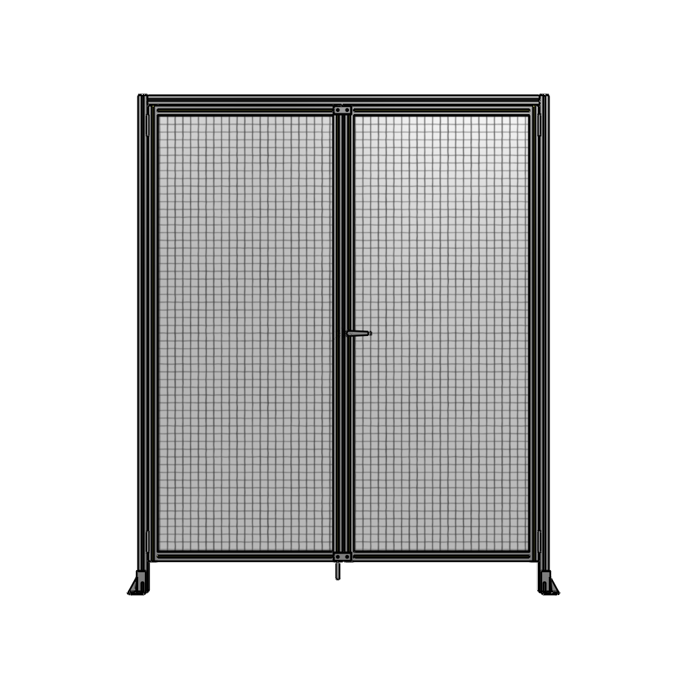 J1-2400-2000-0150-UYMTK SINGLE PANEL, DOUBLE DOOR WITH HEADER-HANDLE ON RIGHT 2400MM X 2000MM  1" MESH, AS A KIT