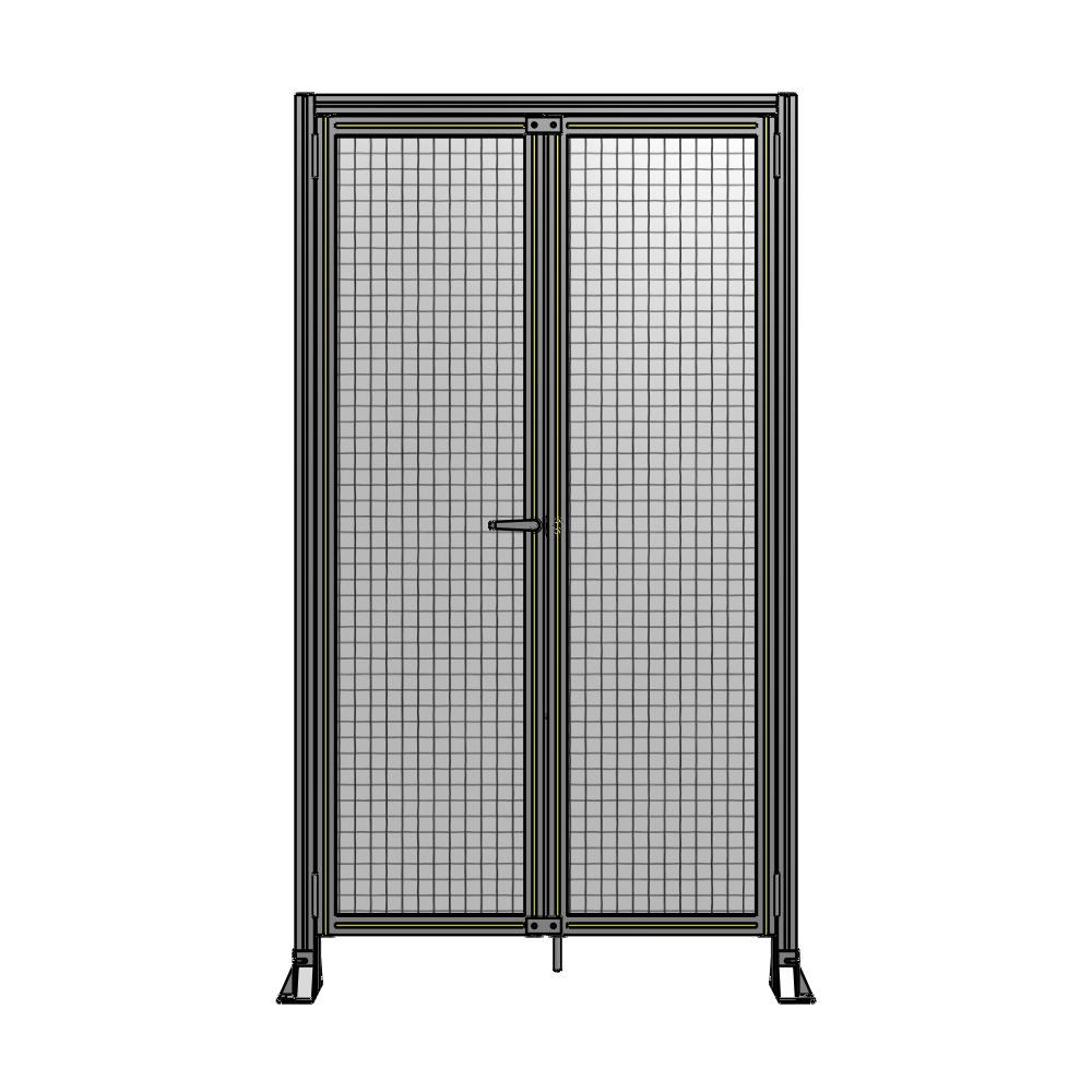 J3-2135-1200-0150-TYMTK SINGLE PANEL, DOUBLE DOOR-FRAME W/ HEADER-HANDLE ON LEFT 2135MM X 1200MM  1" MESH, AS A KIT