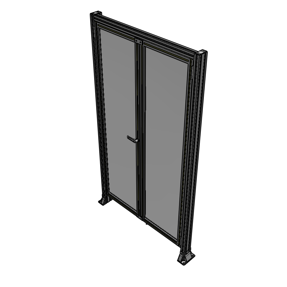 J3-2135-1200-0150-TYPTK SINGLE PANEL, DOUBLE DOOR-FRAME W/ HEADER-HANDLE ON LEFT 2135MM X 1200MM  1/4" POLYCARB, AS A KIT