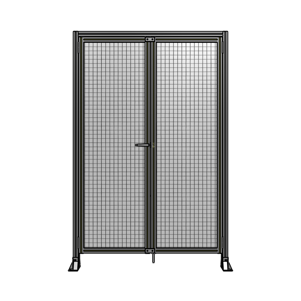 J3-2135-1400-0150-TYMTK SINGLE PANEL, DOUBLE DOOR-FRAME W/ HEADER-HANDLE ON LEFT 2135MM X 1400MM  1" MESH, AS A KIT