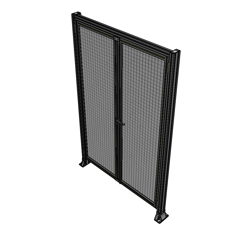 J3-2135-1400-0150-UYMTA SINGLE PANEL, DOUBLE DOOR-FRAME W/ HEADER-HANDLE ON RIGHT 2135MM X 1400MM  1" MESH, ASSEMBLED