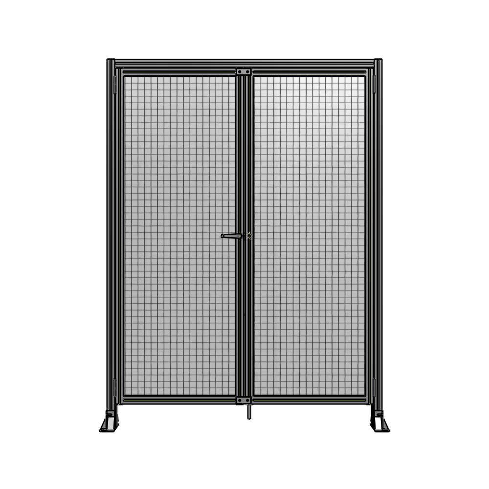 J3-2135-1600-0150-TYMTA SINGLE PANEL, DOUBLE DOOR-FRAME W/ HEADER-HANDLE ON LEFT 2135MM X 1600MM  1" MESH, ASSEMBLED