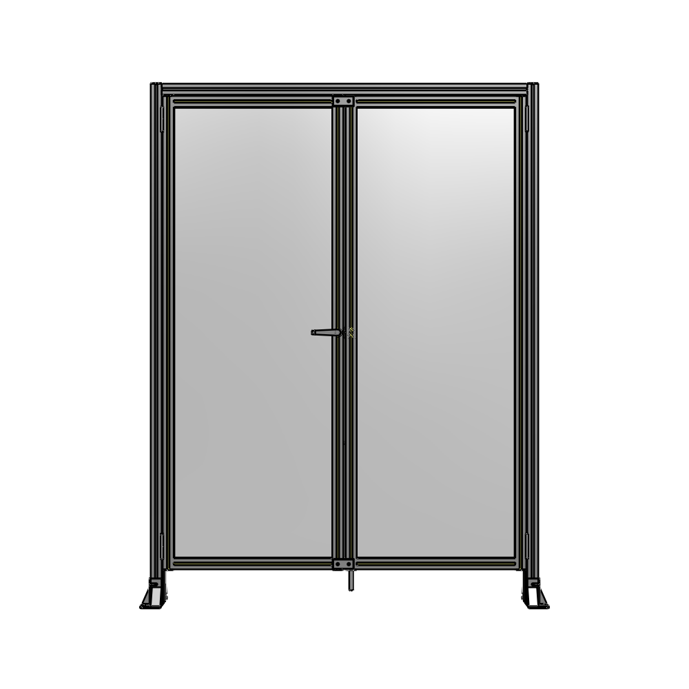 J3-2135-1600-0150-TYPTA SINGLE PANEL, DOUBLE DOOR-FRAME W/ HEADER-HANDLE ON LEFT 2135MM X 1600MM  1/4" POLYCARB, ASSEMBLED