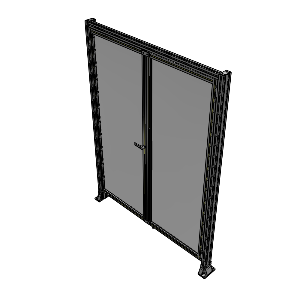 J3-2135-1600-0150-TYPTA SINGLE PANEL, DOUBLE DOOR-FRAME W/ HEADER-HANDLE ON LEFT 2135MM X 1600MM  1/4" POLYCARB, ASSEMBLED