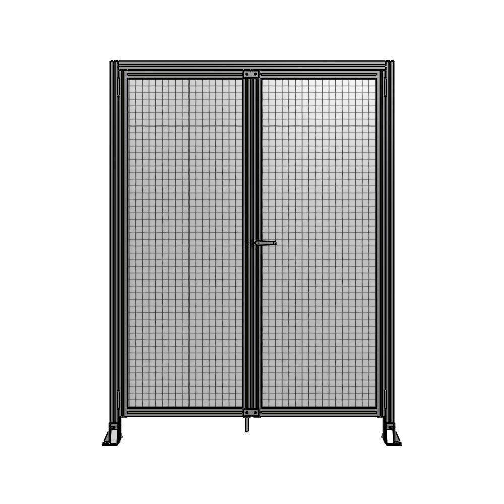 J3-2135-1600-0150-UYMTK SINGLE PANEL, DOUBLE DOOR-FRAME W/ HEADER-HANDLE ON RIGHT 2135MM X 1600MM  1" MESH, AS A KIT