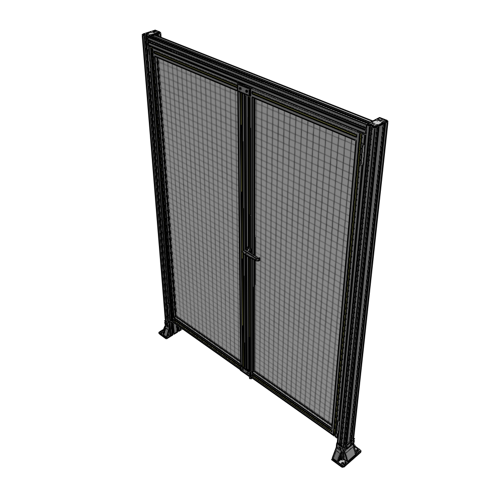 J3-2135-1600-0150-UYMTK SINGLE PANEL, DOUBLE DOOR-FRAME W/ HEADER-HANDLE ON RIGHT 2135MM X 1600MM  1" MESH, AS A KIT
