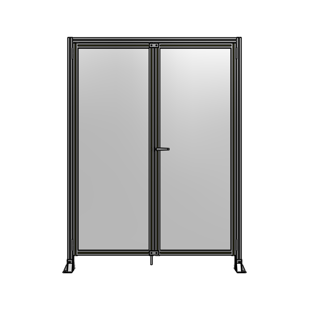 J3-2135-1600-0150-UYPTA SINGLE PANEL, DOUBLE DOOR-FRAME W/ HEADER-HANDLE ON RIGHT 2135MM X 1600MM  1/4" POLYCARB, ASSEMBLED