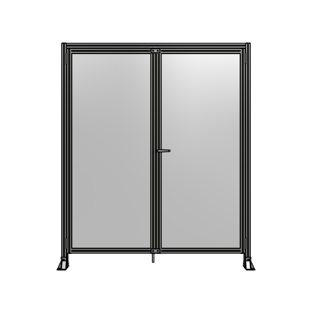 J3-2135-1800-0150-UYPTK SINGLE PANEL, DOUBLE DOOR-FRAME W/ HEADER-HANDLE ON RIGHT 2135MM X 1800MM  1/4" POLYCARB, AS A KIT