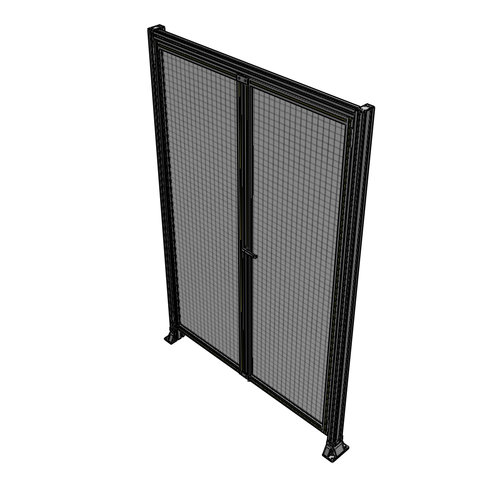 J3-2400-1600-0150-UYMTK SINGLE PANEL, DOUBLE DOOR-FRAME W/ HEADER-HANDLE ON RIGHT 2400MM X 1600MM  1" MESH, AS A KIT