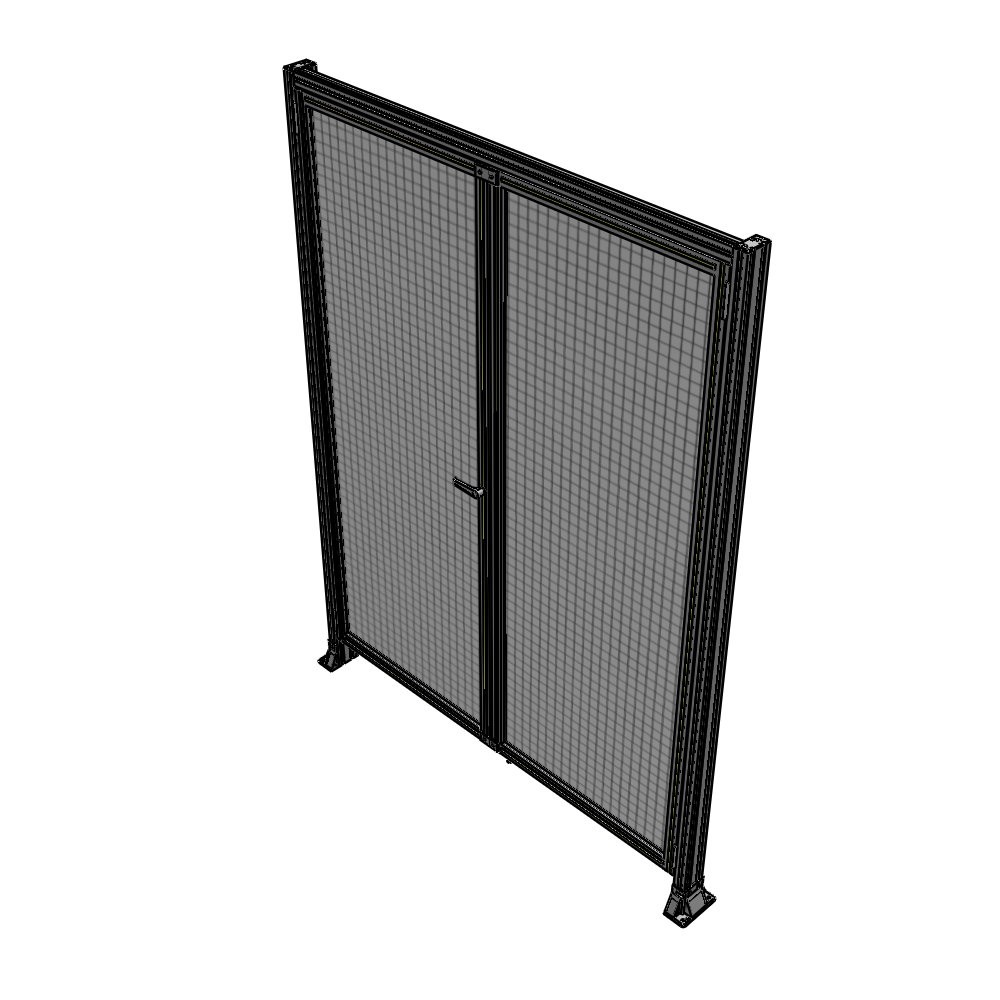 J3-2400-1800-0150-TYMTA SINGLE PANEL, DOUBLE DOOR-FRAME W/ HEADER-HANDLE ON LEFT 2400MM X 1800MM  1" MESH, ASSEMBLED