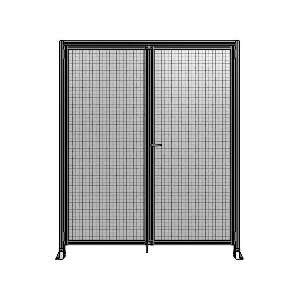J3-2400-2000-0150-UYMTA SINGLE PANEL, DOUBLE DOOR-FRAME W/ HEADER-HANDLE ON RIGHT 2400MM X 2000MM  1" MESH, ASSEMBLED