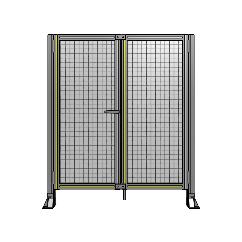 J4-1400-1200-0150-TYMTA SINGLE PANEL, DOUBLE DOOR-FRAME W/O HEADER-HANDLE ON LEFT 1400MM X 1200MM  1" MESH, ASSEMBLED